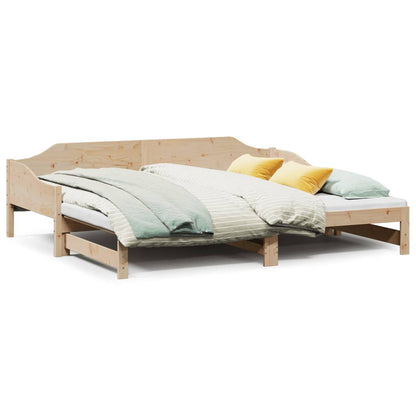 Daybed with Trundle 80x200 cm Solid Wood Pine