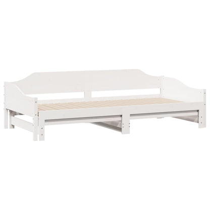 Daybed with Trundle without Mattress White 80x200 cm Solid Wood