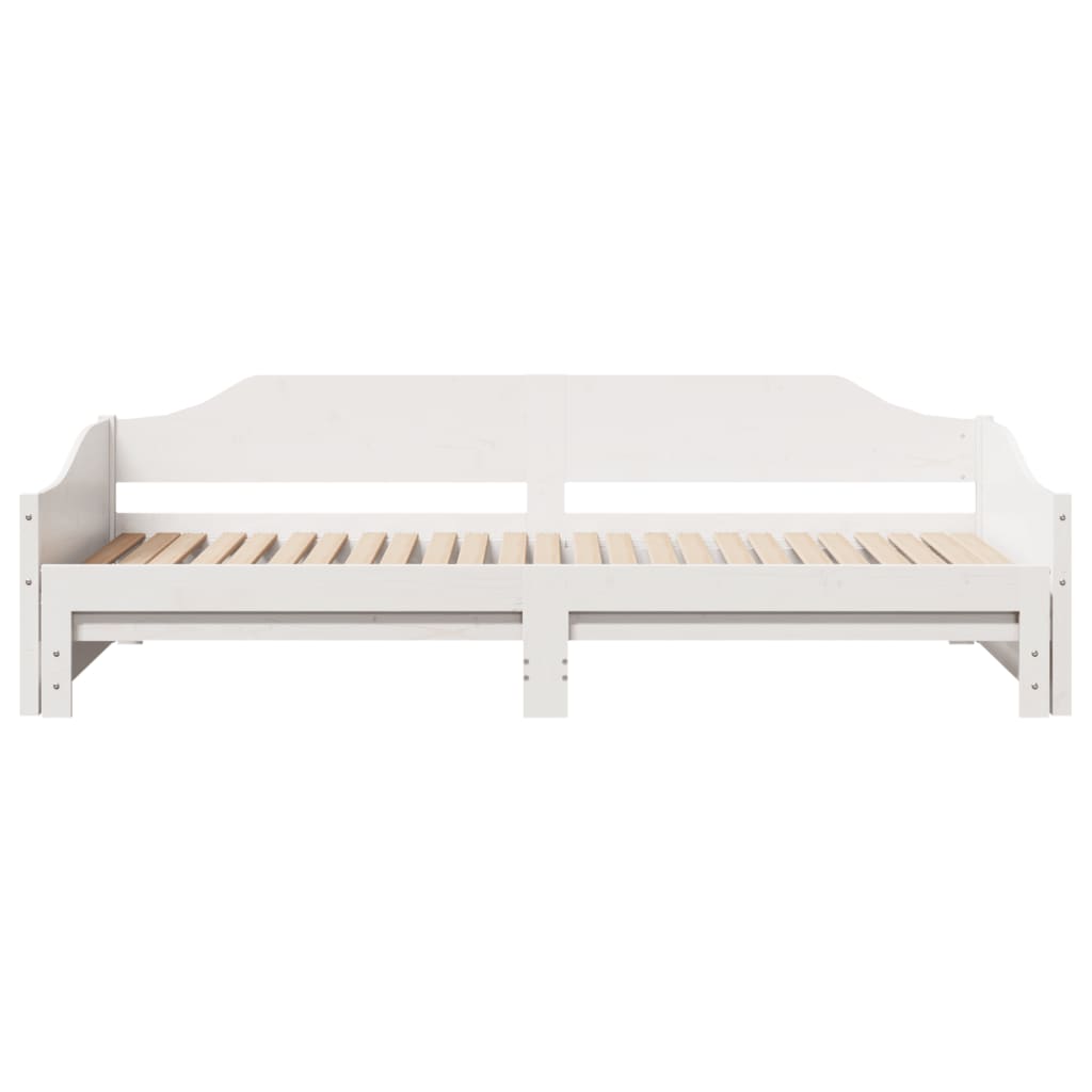 Daybed with Trundle without Mattress White 80x200 cm Solid Wood