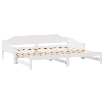 Daybed with Trundle without Mattress White 80x200 cm Solid Wood