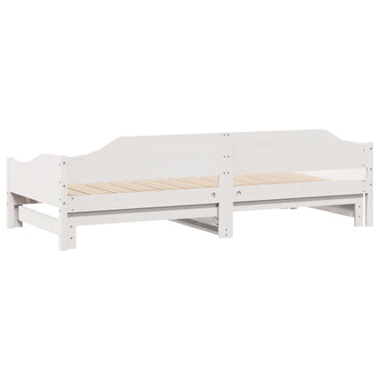 Daybed with Trundle without Mattress White 80x200 cm Solid Wood