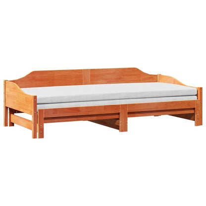 Daybed with Trundle without Mattress Wax Brown 80x200 cm Solid Wood