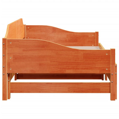 Daybed with Trundle without Mattress Wax Brown 80x200 cm Solid Wood