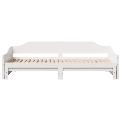 Daybed with Trundle without Mattress White 90x200 cm Solid Wood