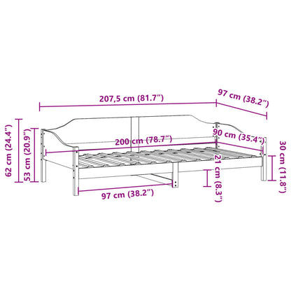 Bed Frame without Mattress White 90x200 cm Solid Wood Pine