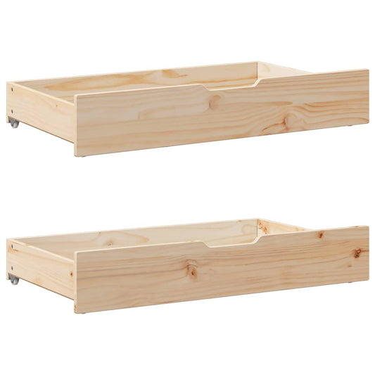 Under-Bed Drawers with Wheels 2 pcs 95x55x16 cm Solid Wood Pine