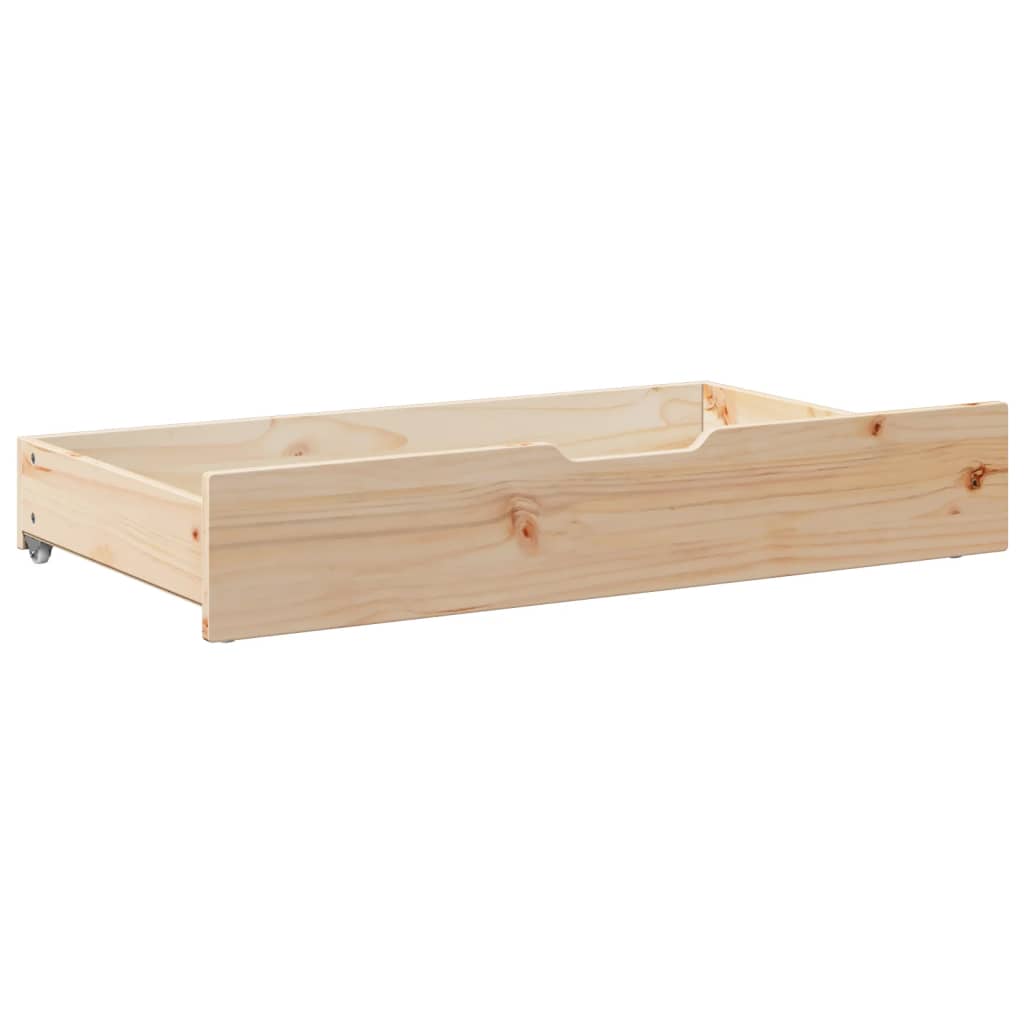 Under-Bed Drawers with Wheels 2 pcs 95x55x16 cm Solid Wood Pine