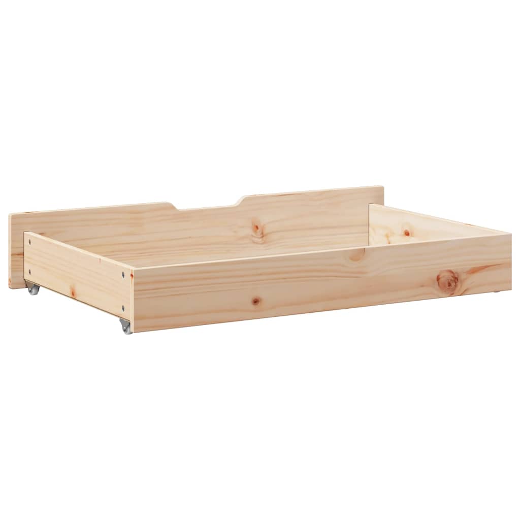 Under-Bed Drawers with Wheels 2 pcs 95x55x16 cm Solid Wood Pine