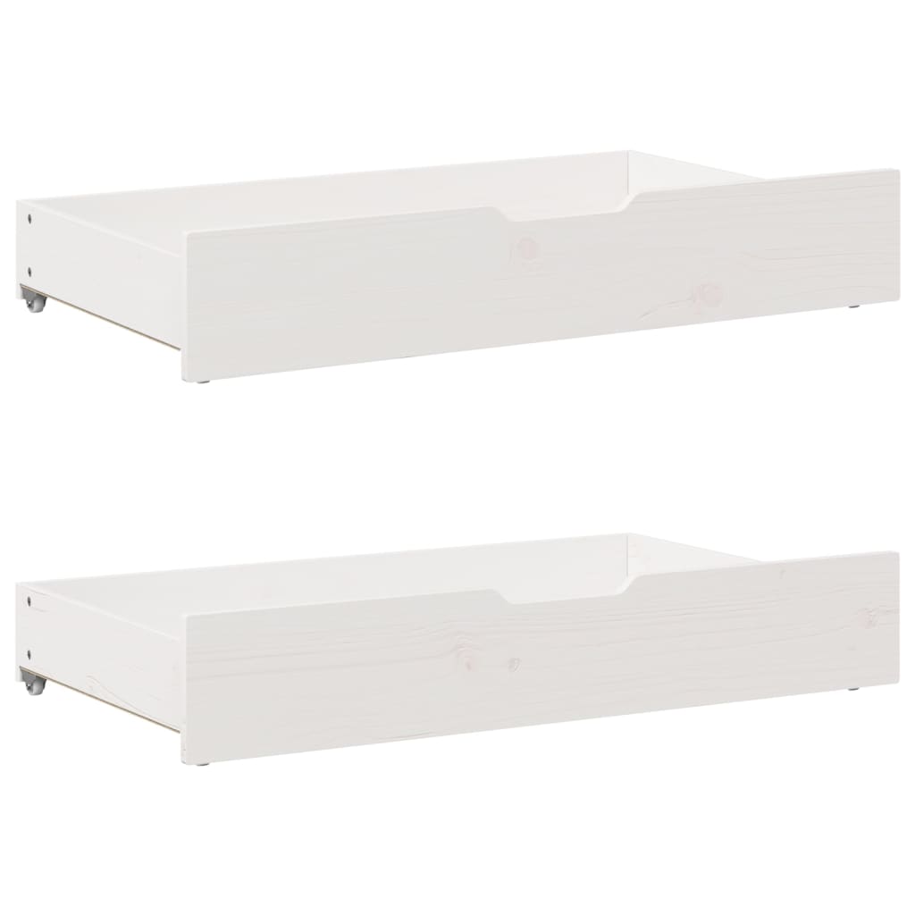 Under-Bed Drawers 2 pcs White 95x55x16 cm Solid Wood Pine