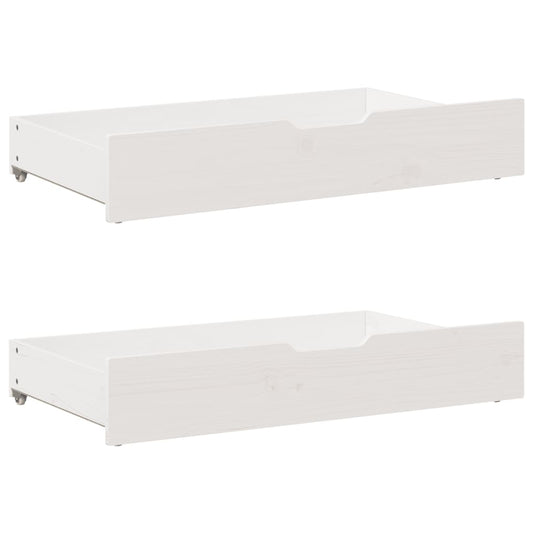 Under-Bed Drawers 2 pcs White 90x55x16 cm Solid Wood Pine