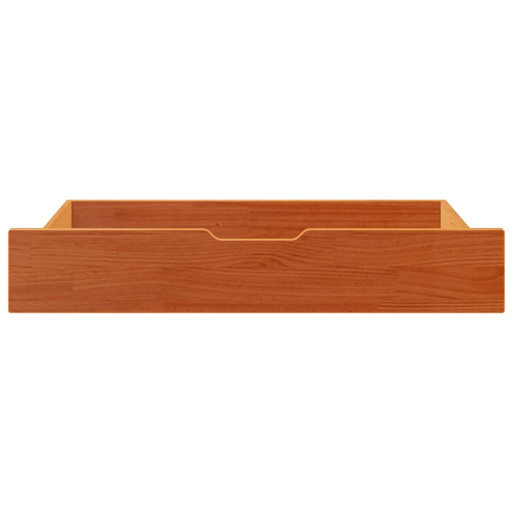 Under-Bed Drawers 2 pcs Wax Brown 90x55x16 cm Solid Wood Pine