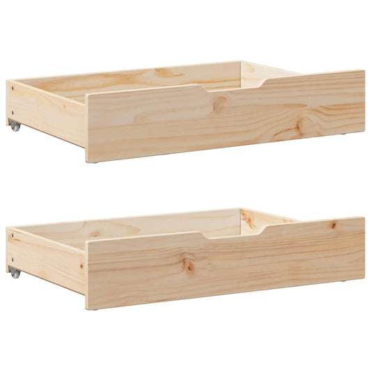 Under-Bed Drawers with Wheels 2 pcs 85x55x16 cm Solid Wood Pine