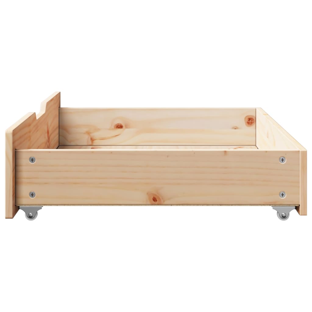 Under-Bed Drawers with Wheels 2 pcs 85x55x16 cm Solid Wood Pine