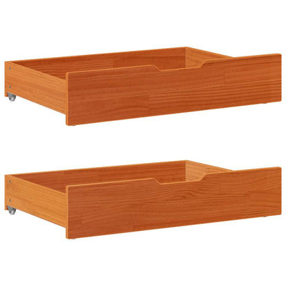 Under-Bed Drawers 2 pcs Wax Brown 85x55x16 cm Solid Wood Pine