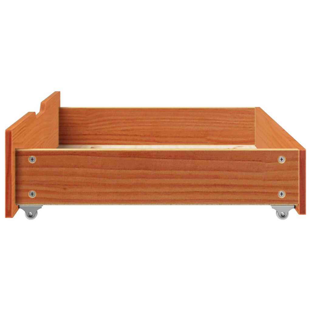 Under-Bed Drawers 2 pcs Wax Brown 85x55x16 cm Solid Wood Pine