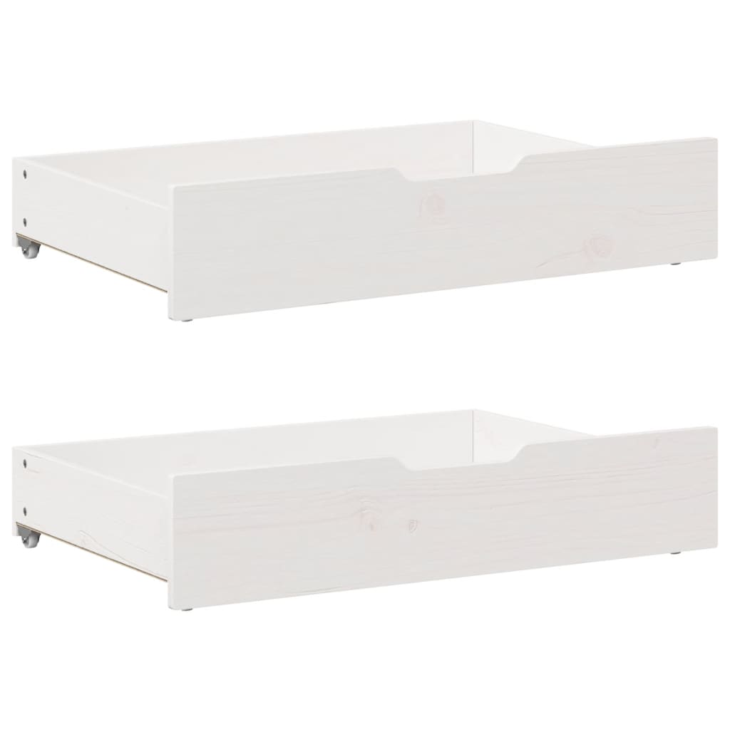 Under-Bed Drawers 2 pcs White 80x55x16 cm Solid Wood Pine