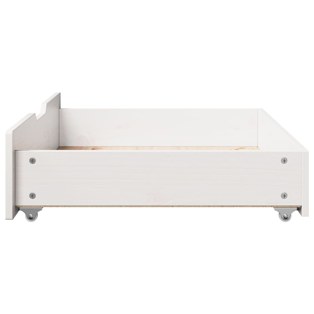 Under-Bed Drawers 2 pcs White 80x55x16 cm Solid Wood Pine