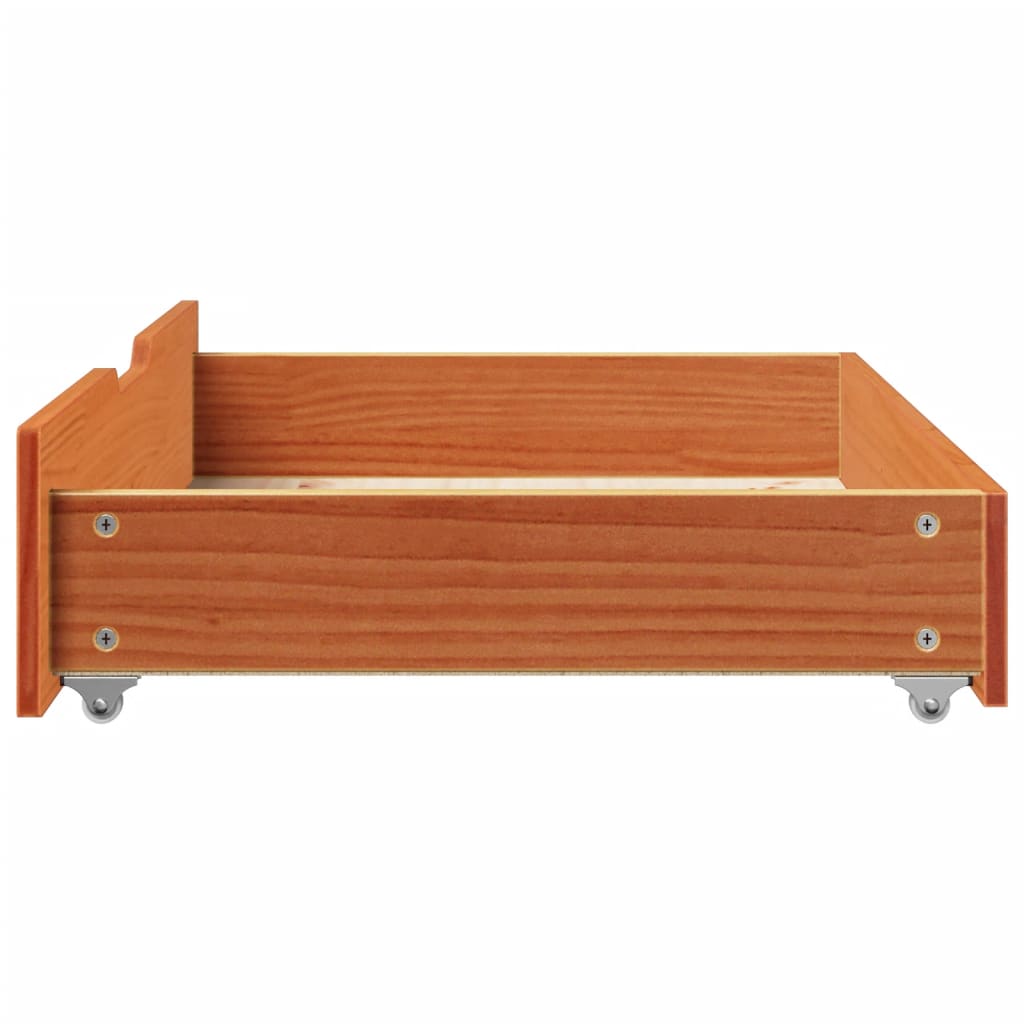 Under-Bed Drawers 2 pcs Wax Brown 80x55x16 cm Solid Wood Pine