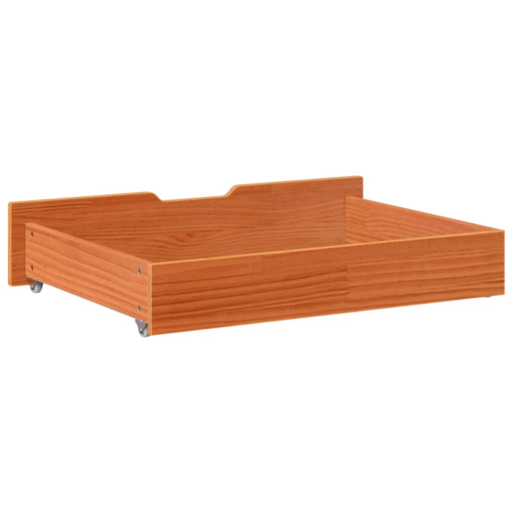 Under-Bed Drawers 2 pcs Wax Brown 80x55x16 cm Solid Wood Pine