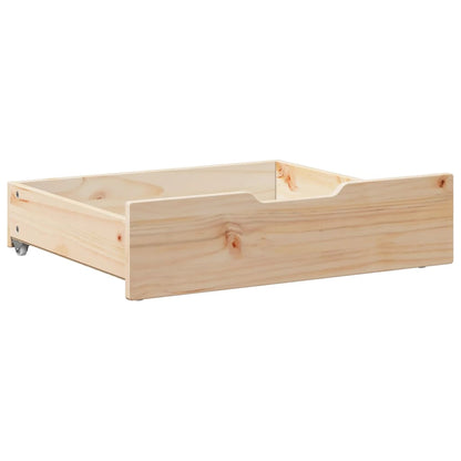 Under-Bed Drawers with Wheels 2 pcs 75x55x16 cm Solid Wood Pine