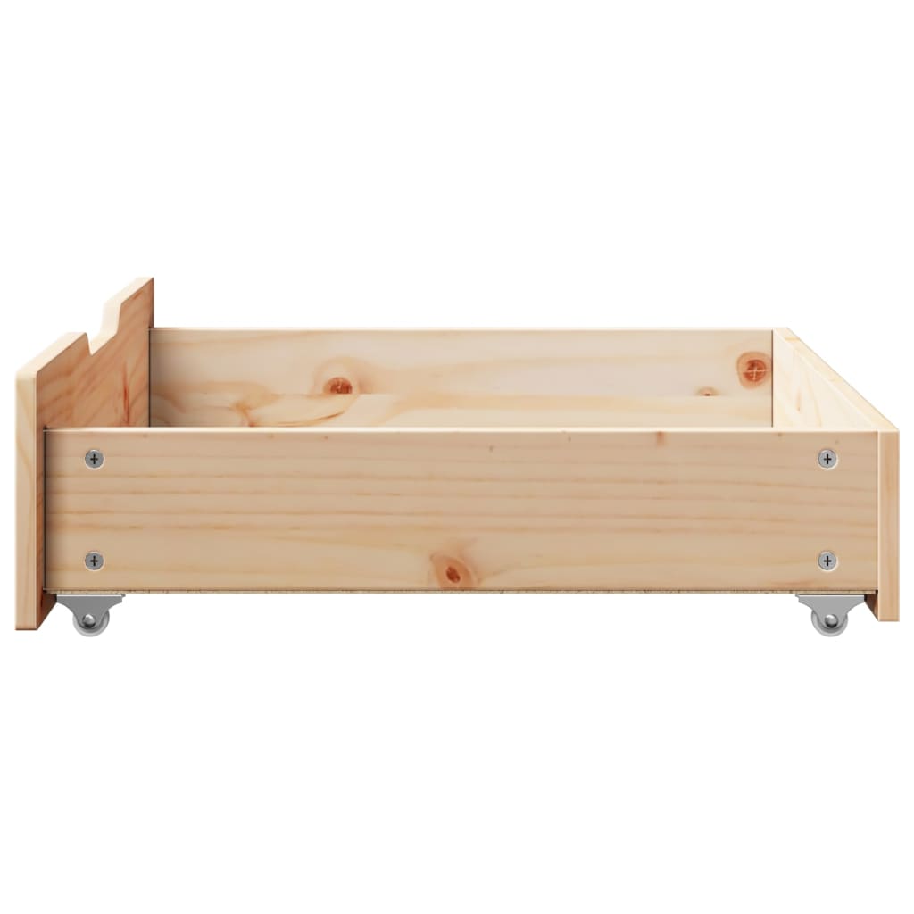 Under-Bed Drawers with Wheels 2 pcs 75x55x16 cm Solid Wood Pine