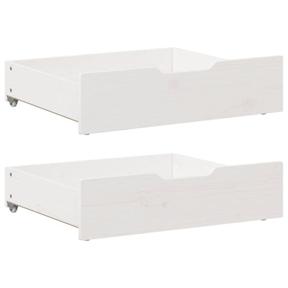 Under-Bed Drawers 2 pcs White 75x55x16 cm Solid Wood Pine