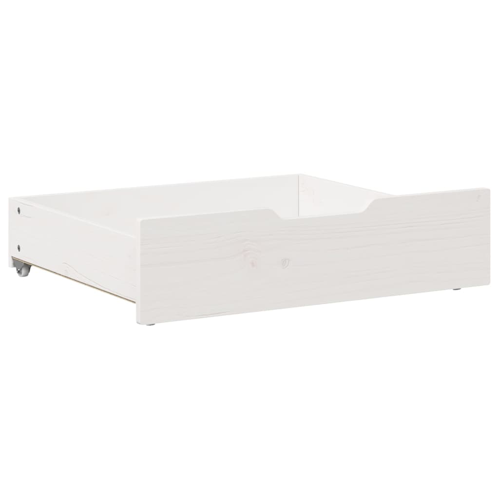 Under-Bed Drawers 2 pcs White 75x55x16 cm Solid Wood Pine