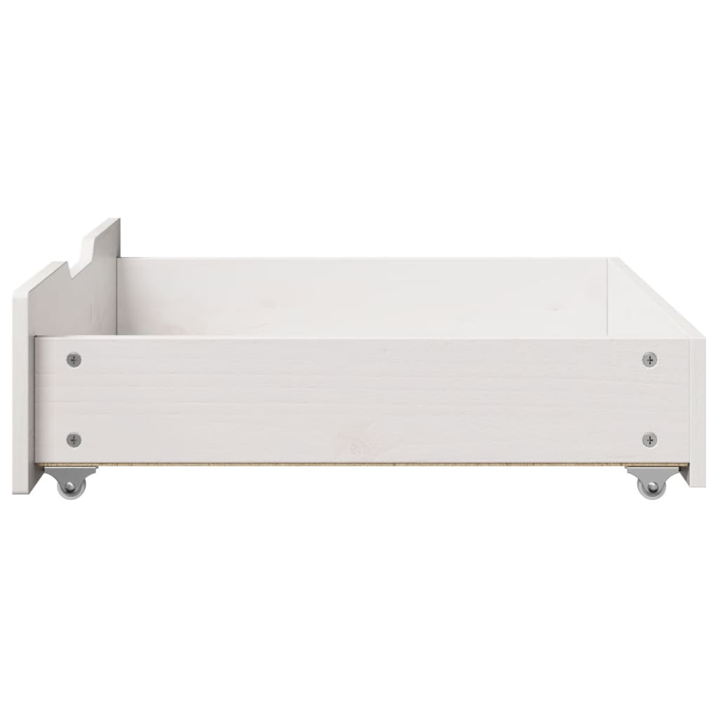 Under-Bed Drawers 2 pcs White 75x55x16 cm Solid Wood Pine