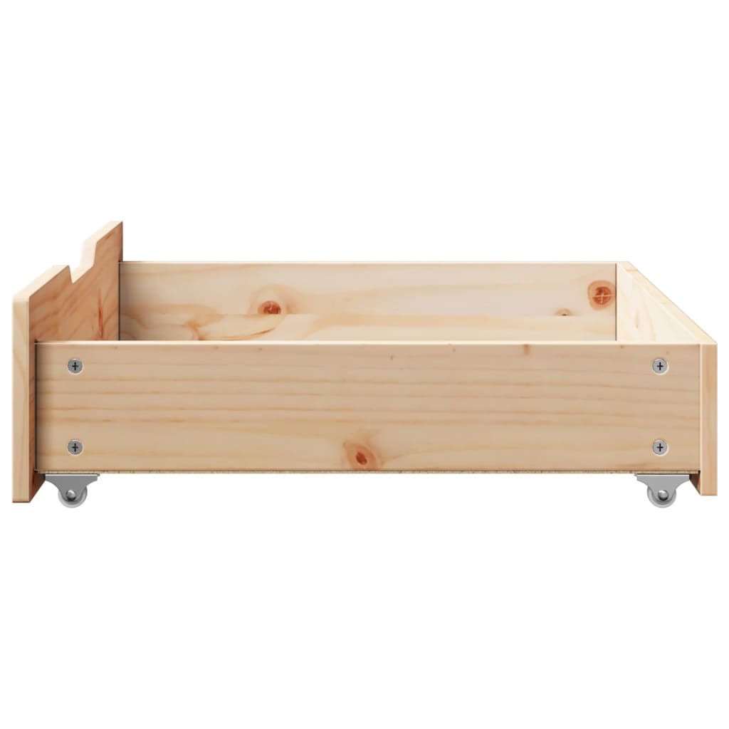 Under-Bed Drawers with Wheels 2 pcs 65x55x16 cm Solid Wood Pine