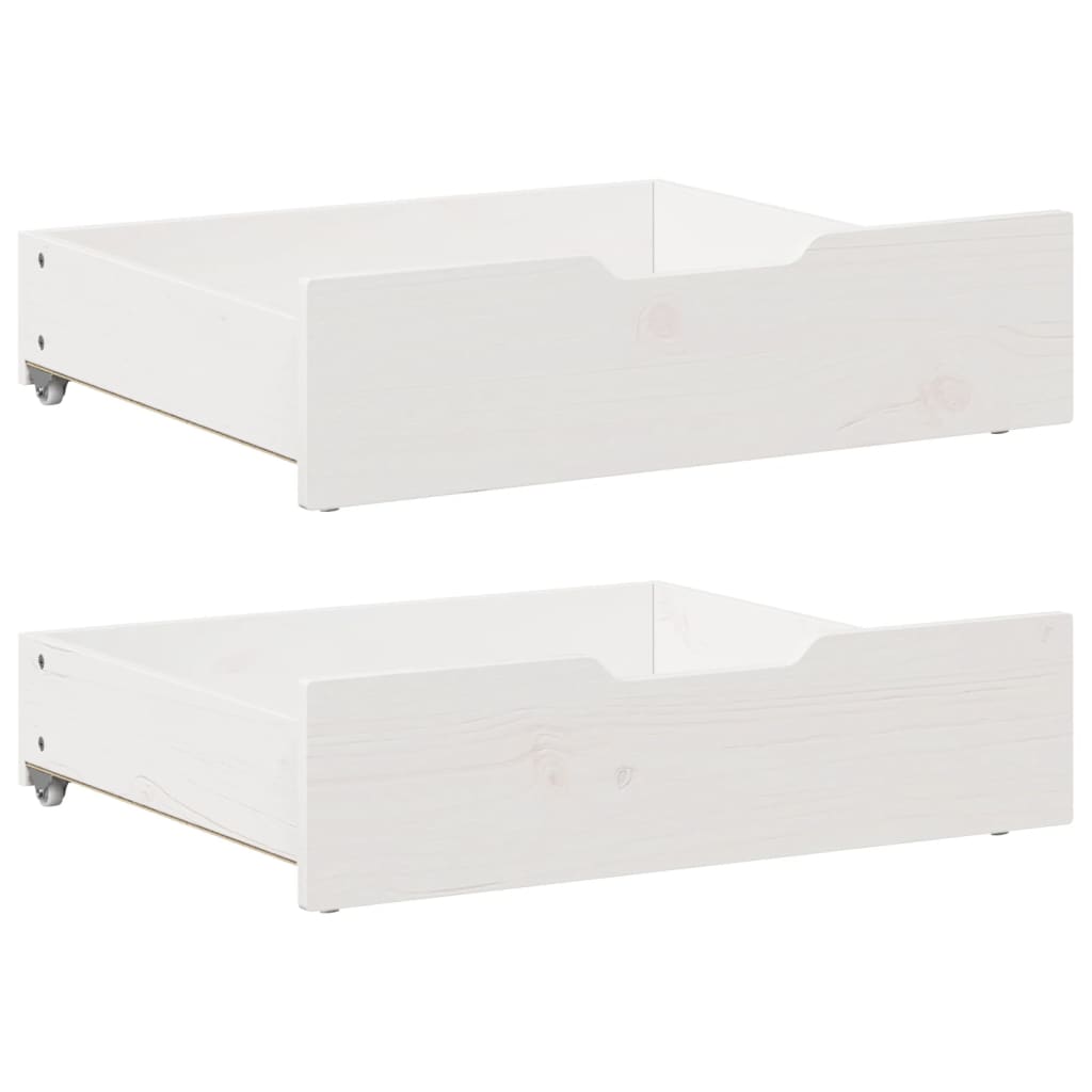 Under-Bed Drawers 2 pcs White 65x55x16 cm Solid Wood Pine