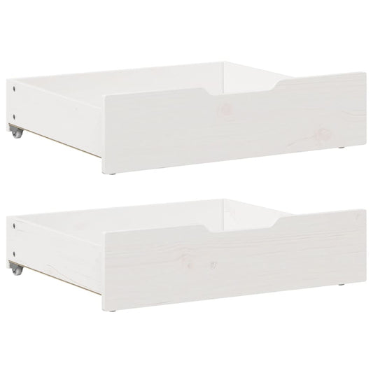 Under-Bed Drawers 2 pcs White 65x55x16 cm Solid Wood Pine