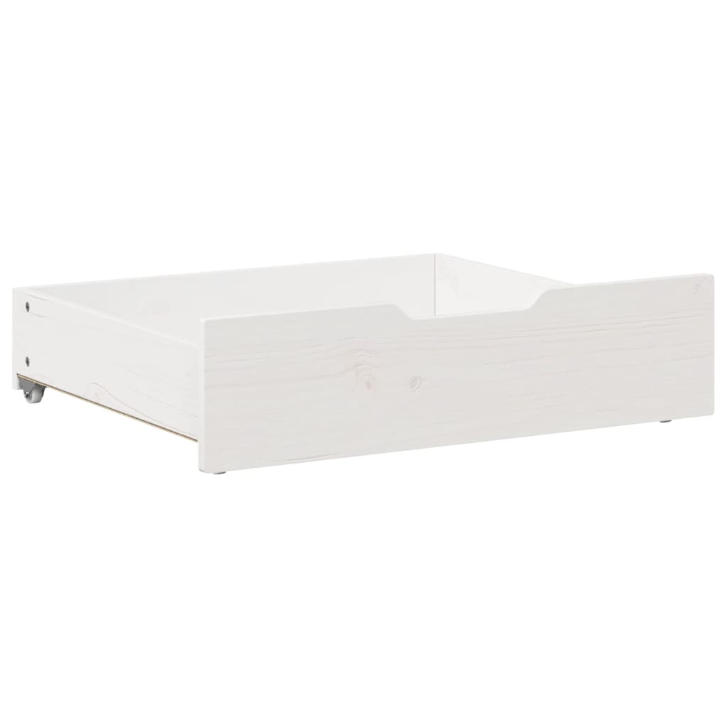 Under-Bed Drawers 2 pcs White 65x55x16 cm Solid Wood Pine