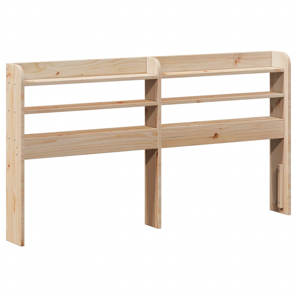 Headboard with Shelves 135 cm Solid Wood Pine