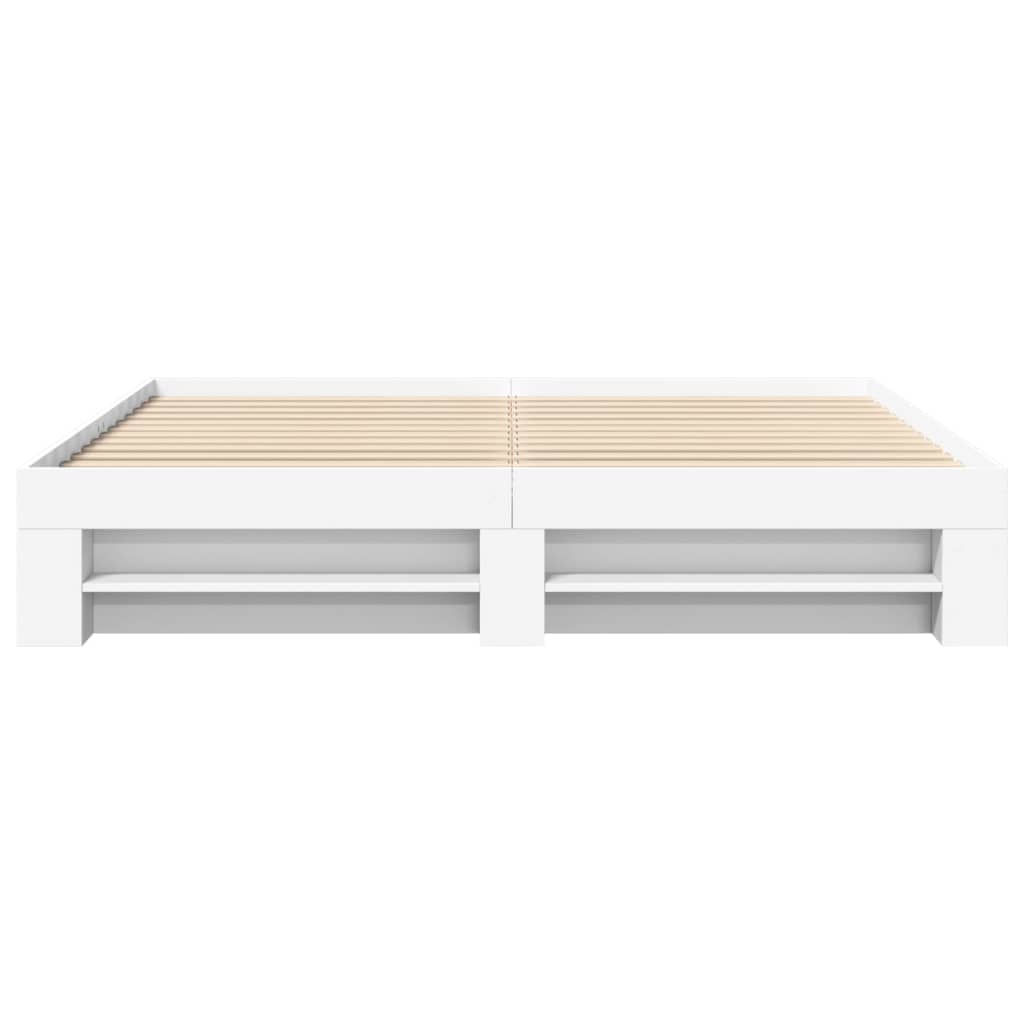 Bed Frame White 180x200 cm King Size Engineered Wood