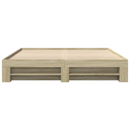 Bed Frame Sonoma Oak 180x200 cm King Size Engineered Wood