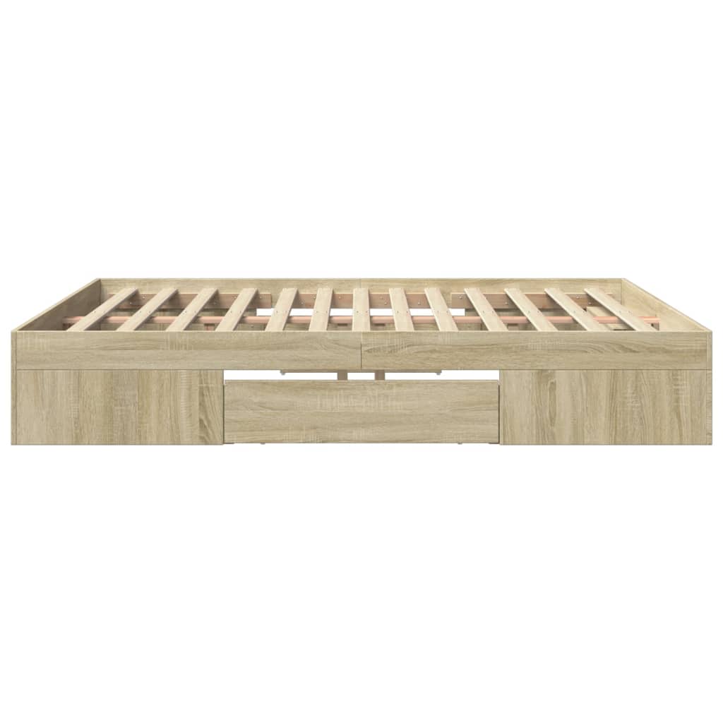 Bed Frame Sonoma Oak 180x200 cm King Size Engineered Wood