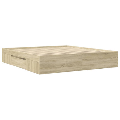 Bed Frame Sonoma Oak 180x200 cm King Size Engineered Wood