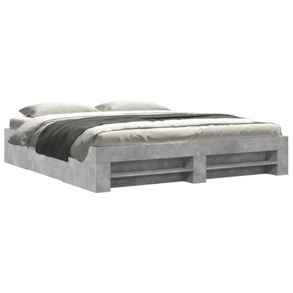 Bed Frame without Mattress Concrete Grey 180x200 cm Super King Engineered Wood