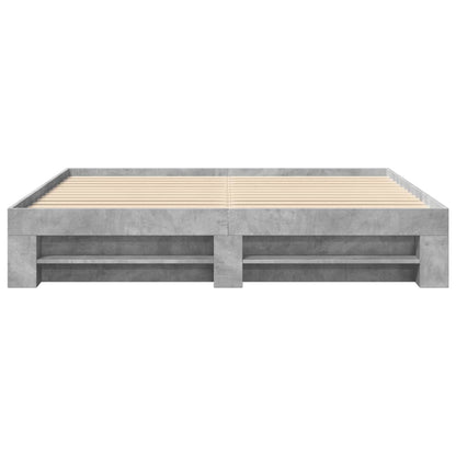 Bed Frame without Mattress Concrete Grey 180x200 cm Super King Engineered Wood