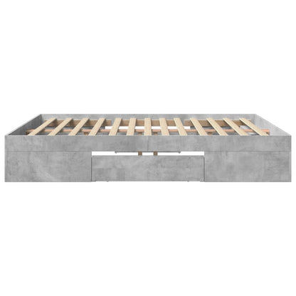 Bed Frame without Mattress Concrete Grey 180x200 cm Super King Engineered Wood