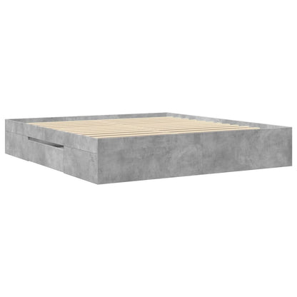 Bed Frame without Mattress Concrete Grey 180x200 cm Super King Engineered Wood