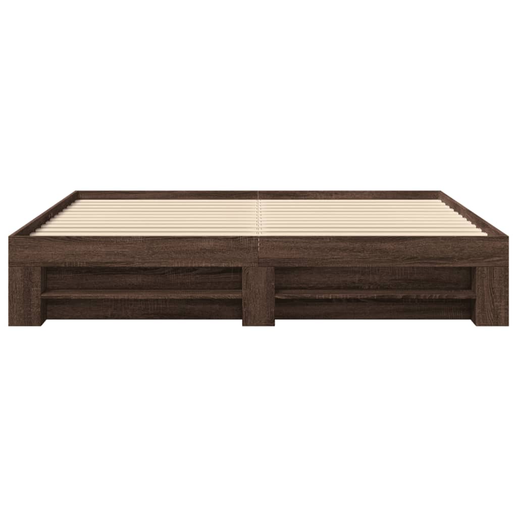 Bed Frame Brown Oak 180x200 cm King Size Engineered Wood