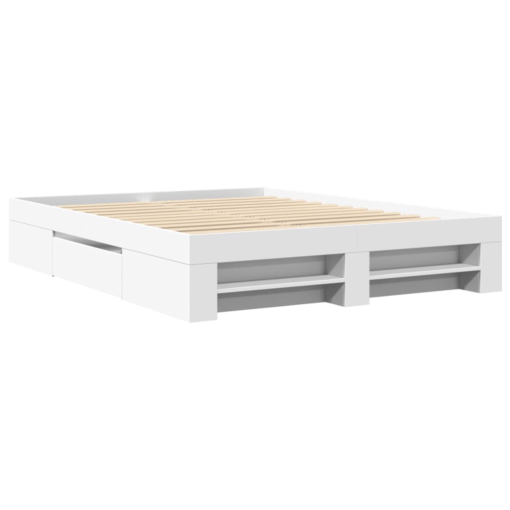 Bed Frame White 160x200 cm Engineered Wood