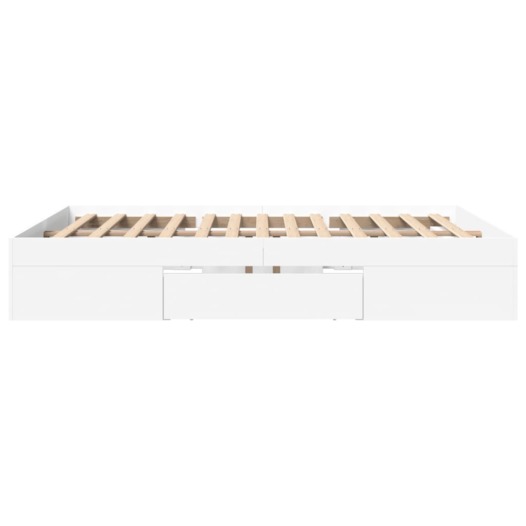 Bed Frame White 160x200 cm Engineered Wood