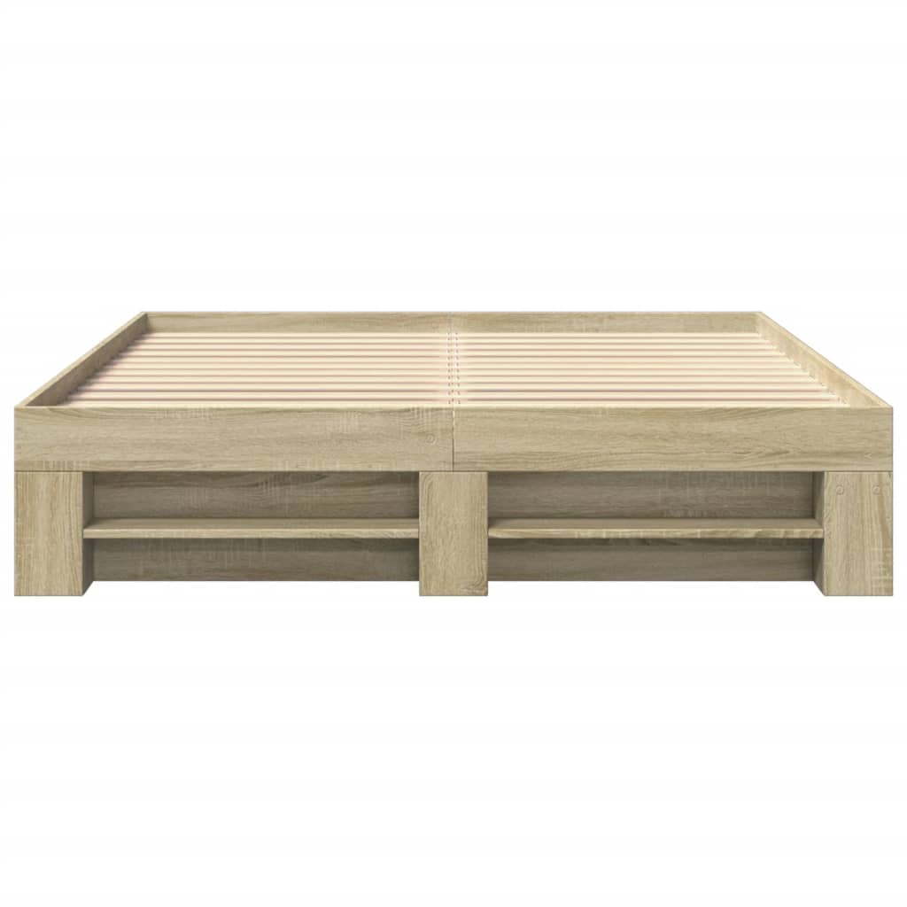 Bed Frame Sonoma Oak 160x200 cm Engineered Wood