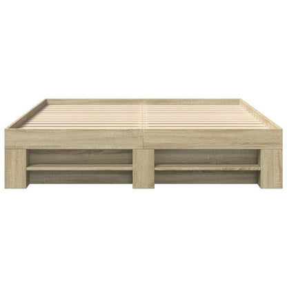 Bed Frame without Mattress Sonoma Oak 150x200 cm King Size Engineered Wood