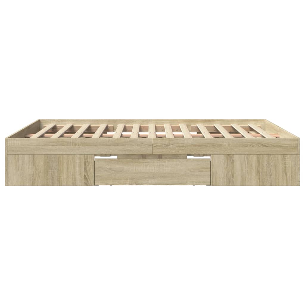 Bed Frame without Mattress Sonoma Oak 150x200 cm King Size Engineered Wood