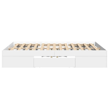 Bed Frame White 140x200 cm Engineered Wood