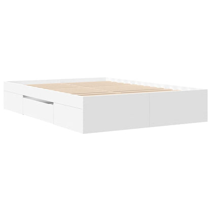 Bed Frame White 140x200 cm Engineered Wood