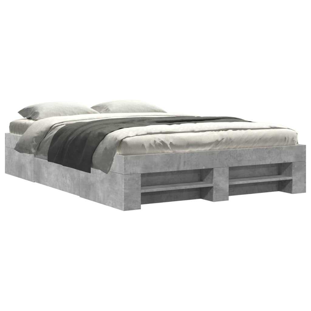 Bed Frame without Mattress Concrete Grey 120x200 cm Engineered Wood